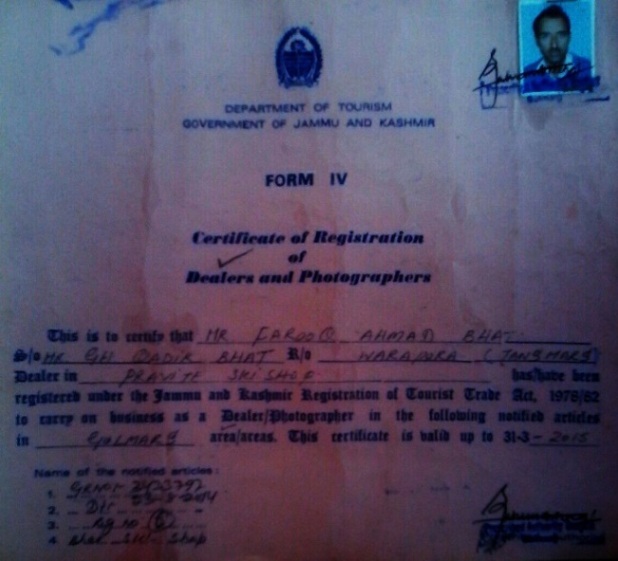 Regestered ski shop of Gulmarg Kashmir India